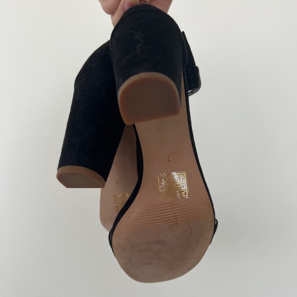Black heels - new! Suede / 7-7.5 - Picture 3 of 4
